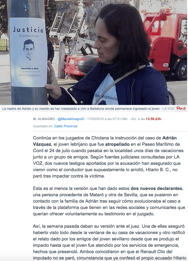 novedades en el caso Adrián Vázquez